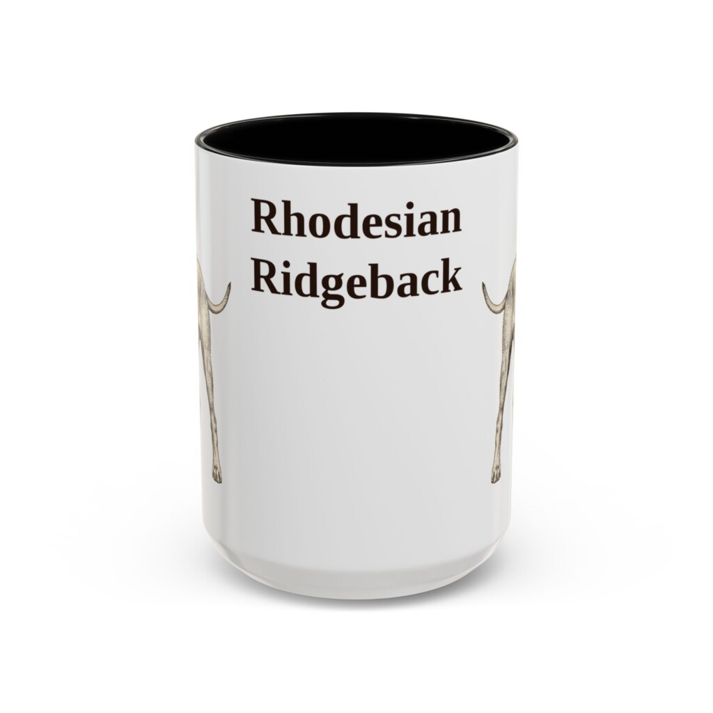 15oz Rhodesian Ridgeback Mug, Vintage Dog Portrait Coffee Mug, Dog Lover Gift