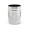 15oz Norfolk Terrier Mug, Illustrated Dog Breed Facts Coffee Mug, Vintage Dog Keepsake Gift