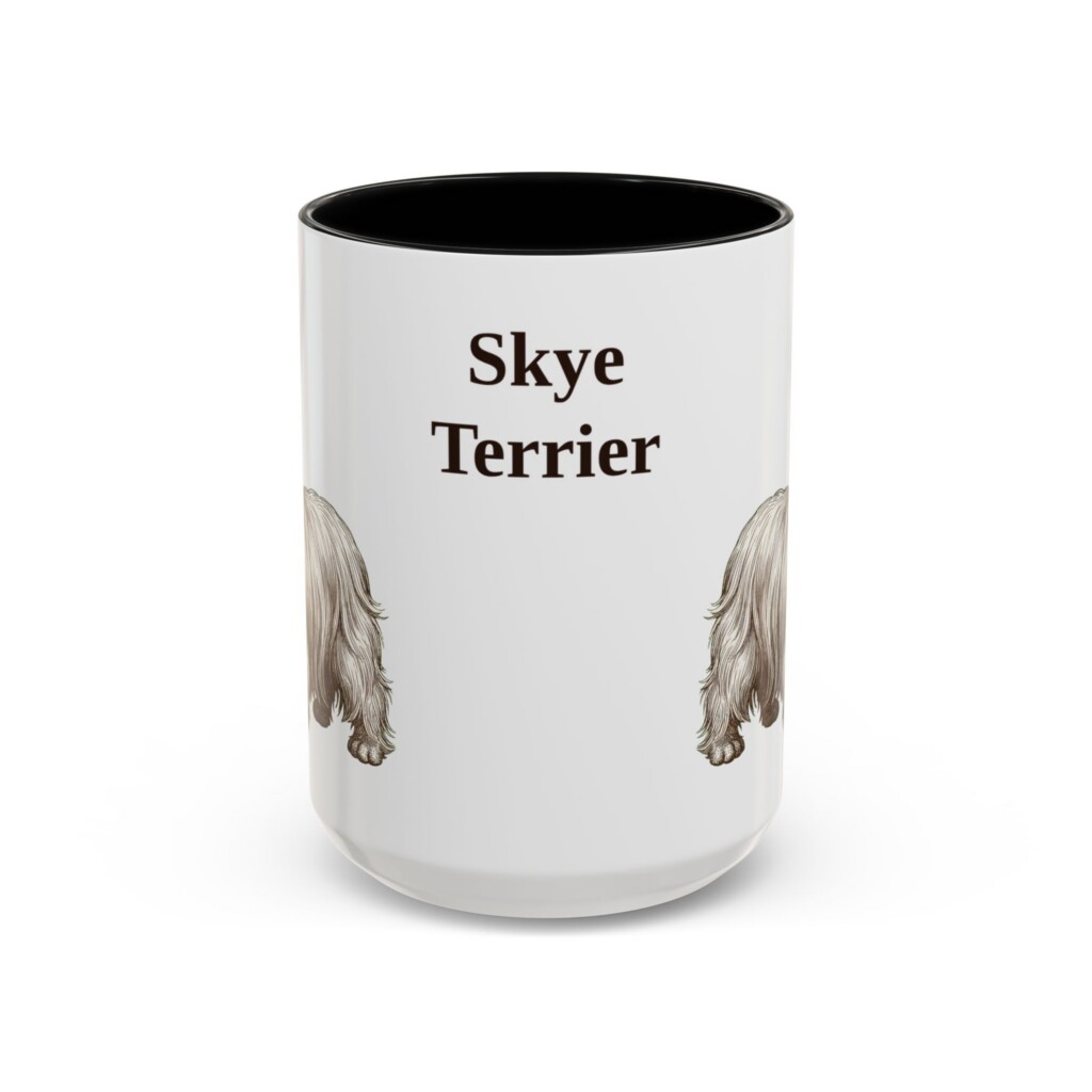 15oz Skye Terrier Mug, Vintage Dog Portrait Coffee Mug, Dog Lover Gift