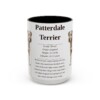 15oz Patterdale Terrier Mug, Illustrated Dog Breed Facts Coffee Mug, Vintage Dog Keepsake Gift