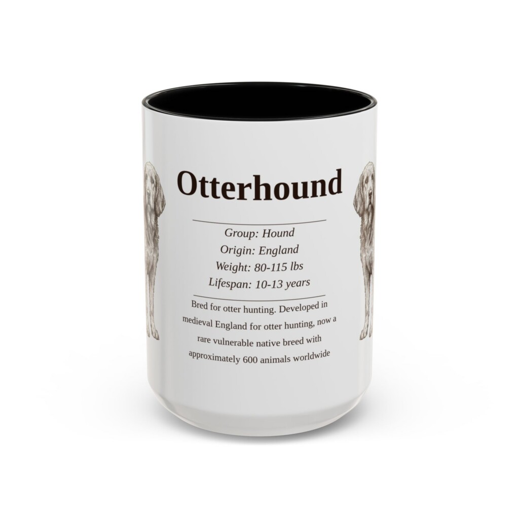 8045420293817299711_2048.jpeg 15oz Otterhound Mug, Illustrated Dog Breed Facts Coffee Mug, Vintage Dog Keepsake Gift