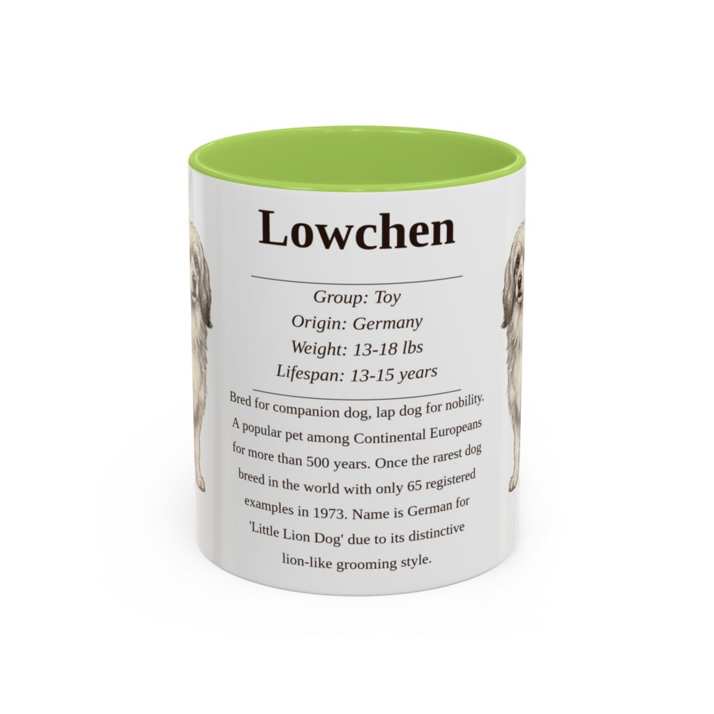 11oz Lowchen Mug, Light Blue, front view