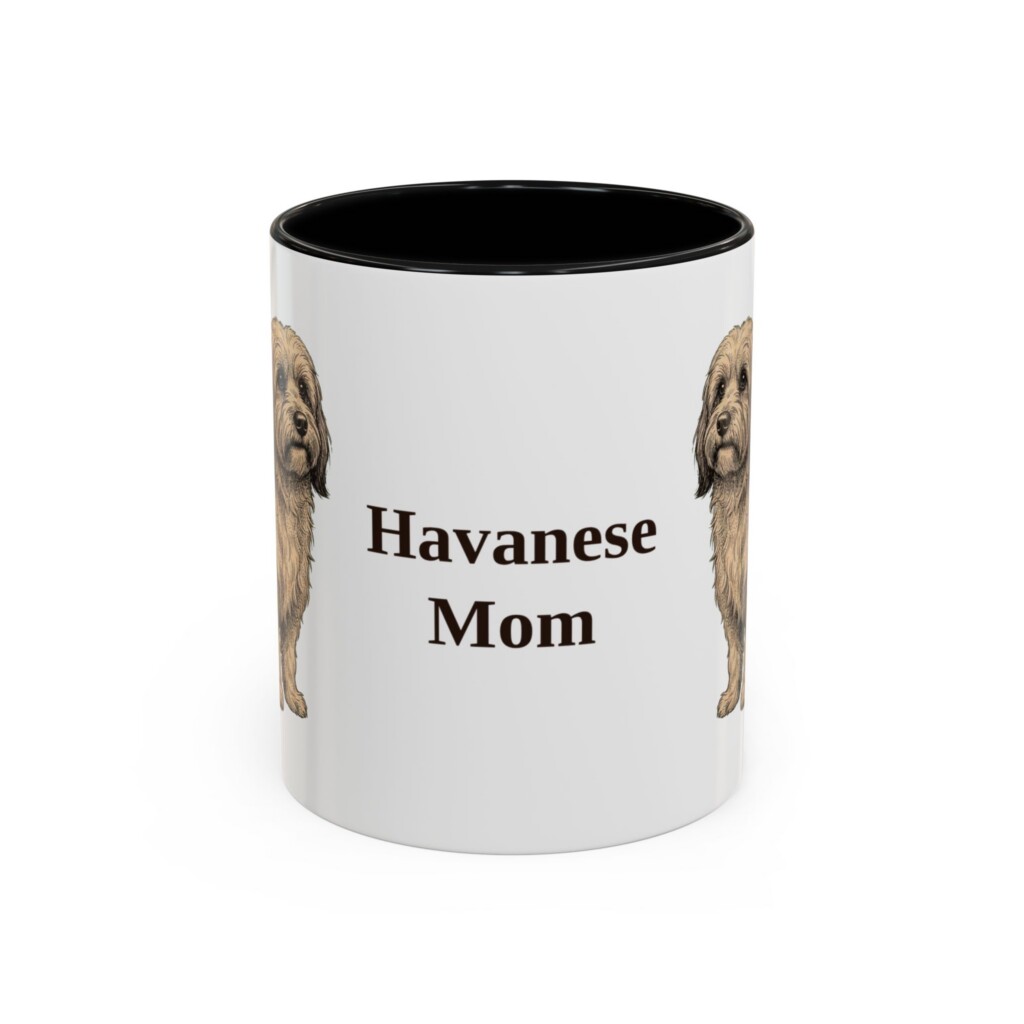 11oz Havanese Dog Mom Mug, Vintage Sketch Coffee Mug, Dog Mom Gift
