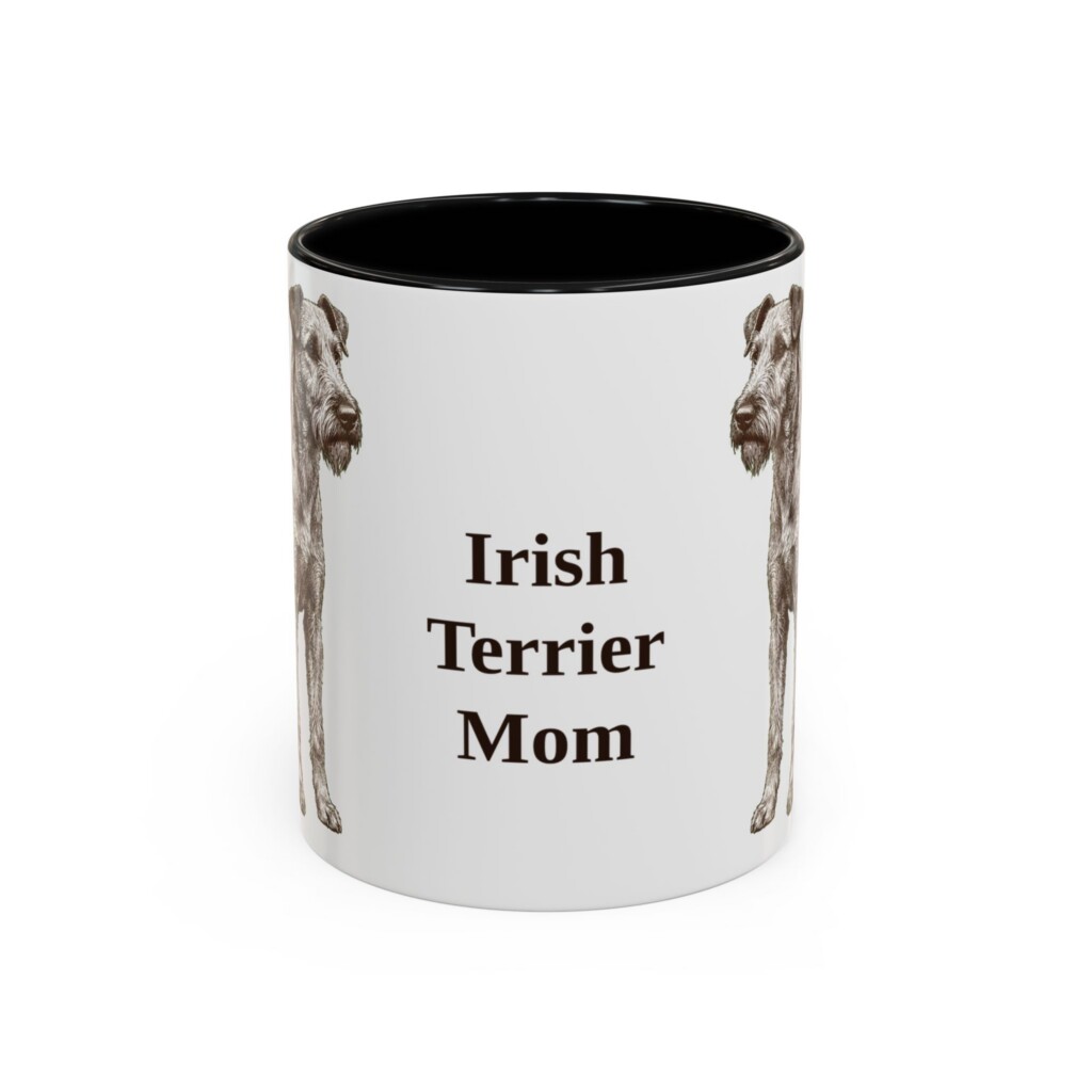 11oz Irish Terrier Dog Mom Mug, Vintage Sketch Coffee Mug, Dog Mom Gift