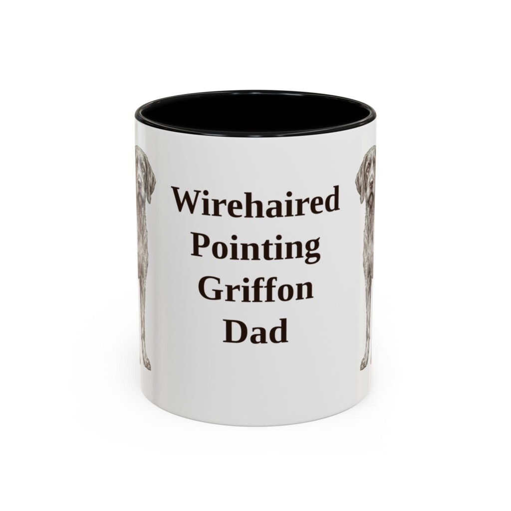 11oz Wirehaired Pointing Griffon Dog Dad Mug, Vintage Sketch Coffee Mug, Dog Dad Gift