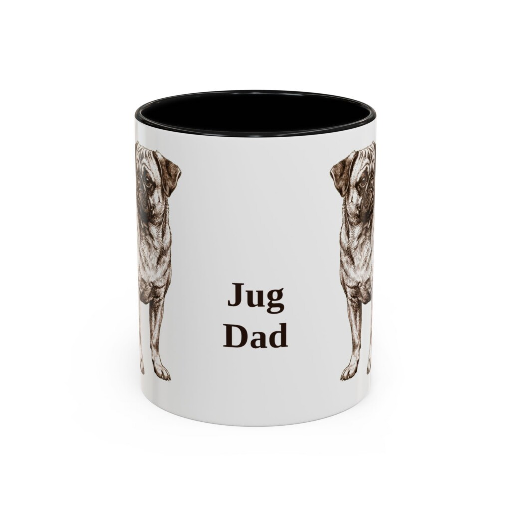 11oz Jug Dog Dad Mug, Vintage Sketch Coffee Mug, Dog Dad Gift