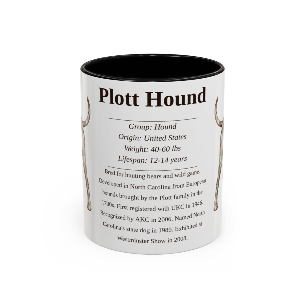 11oz Plott Hound Mug, Black, front view