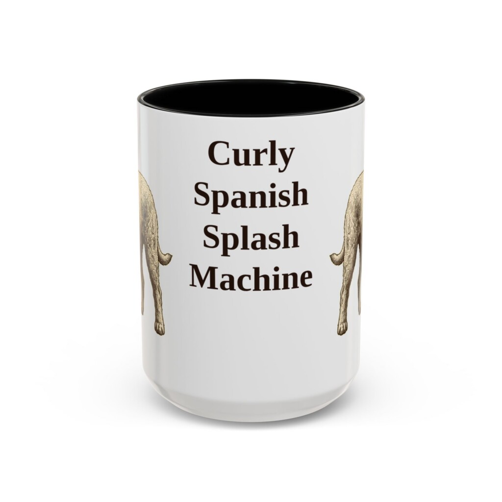 15oz Funny Spanish Water Dog Mug, Vintage Dog Coffee Mug, Dog Lover Gift
