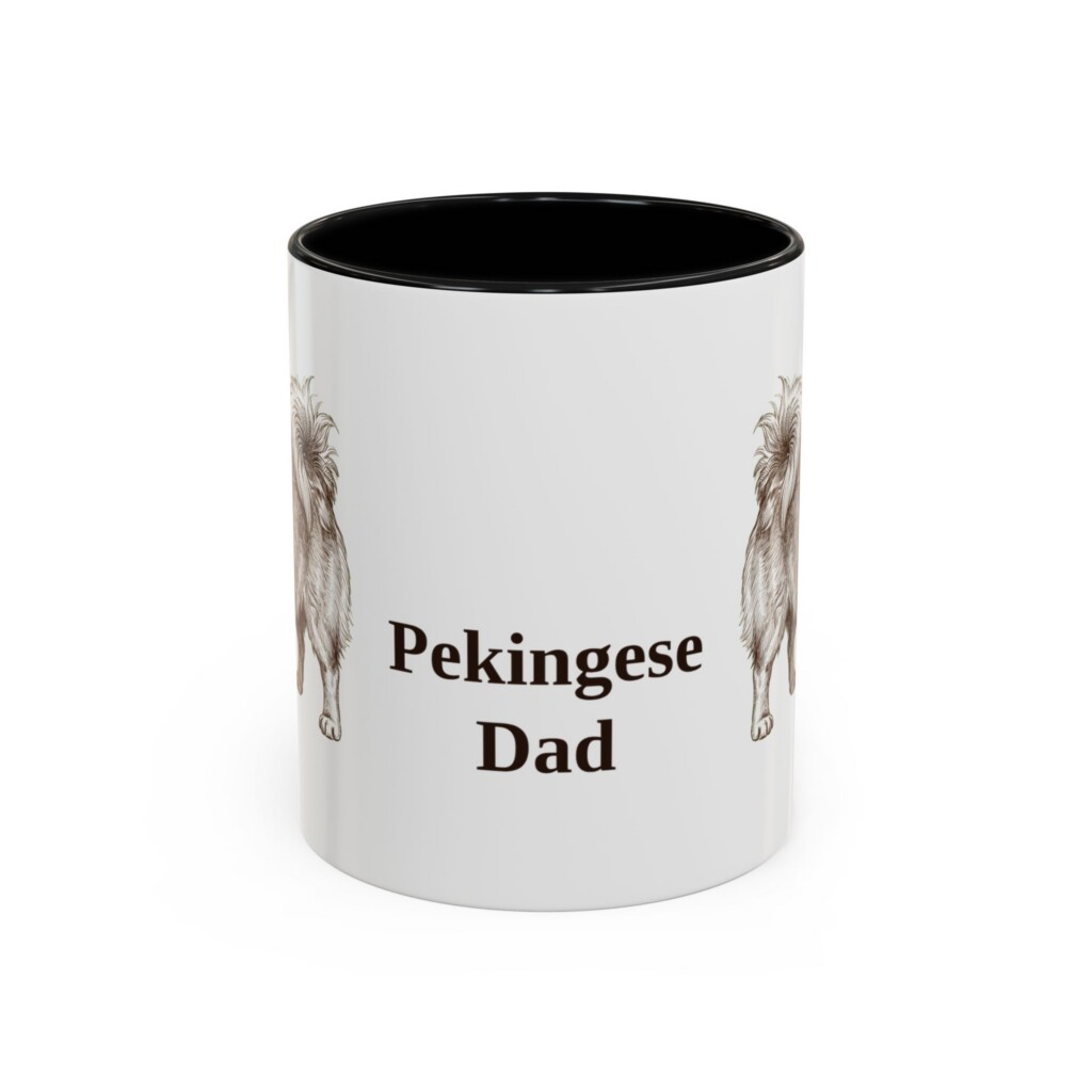 11oz Pekingese Dog Dad Mug, Vintage Sketch Coffee Mug, Dog Dad Gift