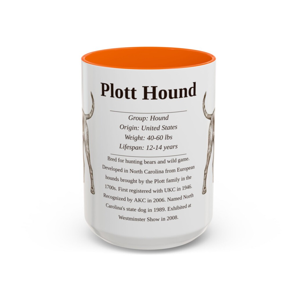 15oz Plott Hound Mug, Pink, front view