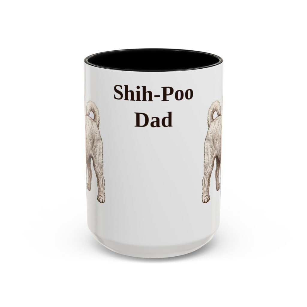 8629561935791794090_2048.jpeg 15oz Shih-Poo Dog Dad Mug, Vintage Sketch Coffee Mug, Dog Dad Gift