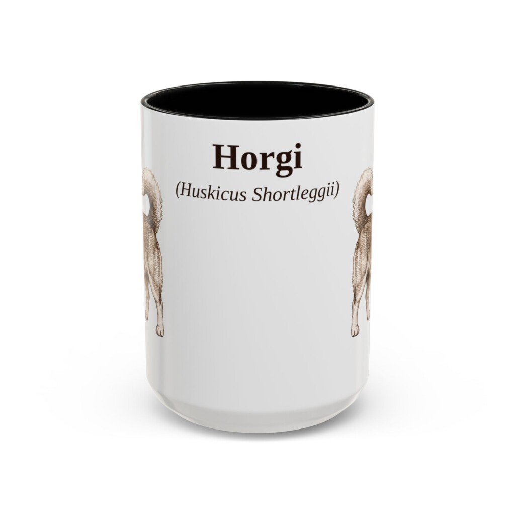 15oz Horgi Latin Mug, Vintage Dog Coffee Mug, Dog Lover Gift