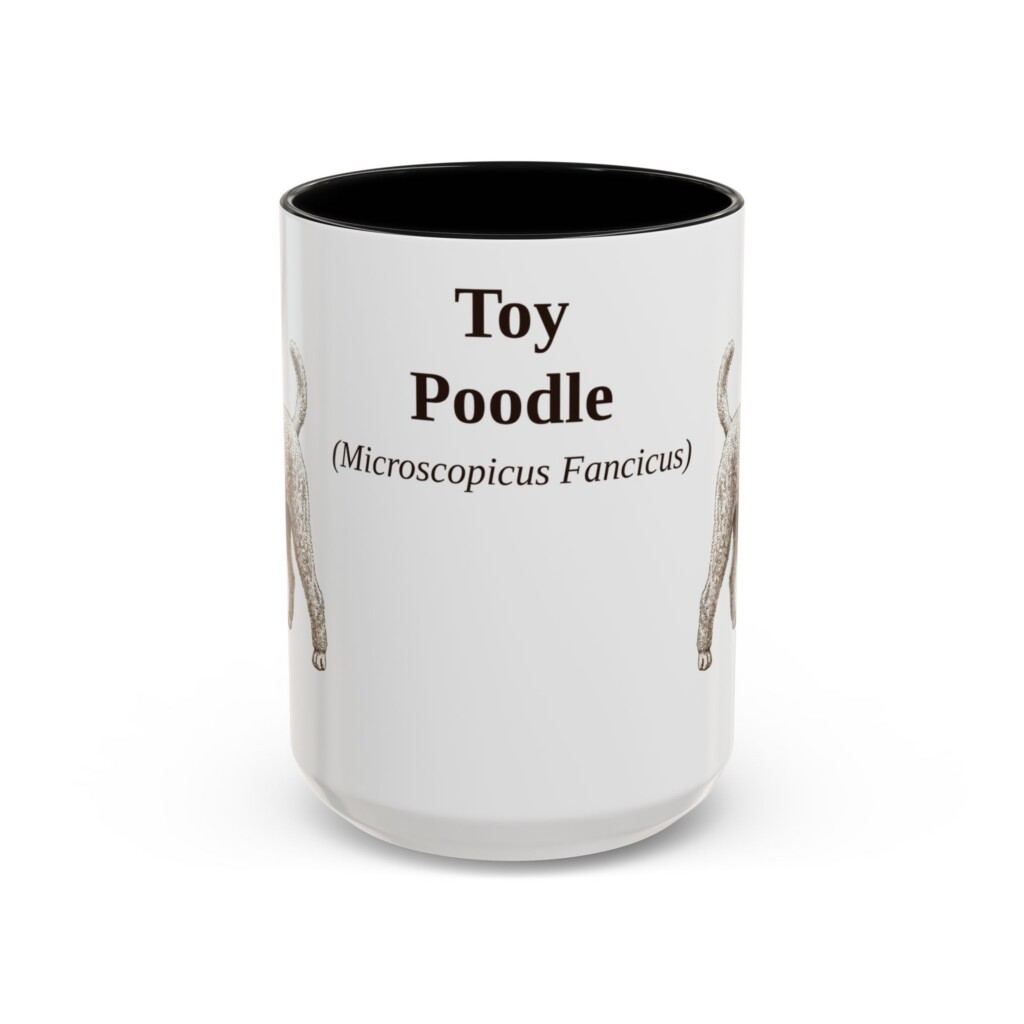 15oz Toy Poodle Latin Mug, Vintage Dog Coffee Mug, Dog Lover Gift