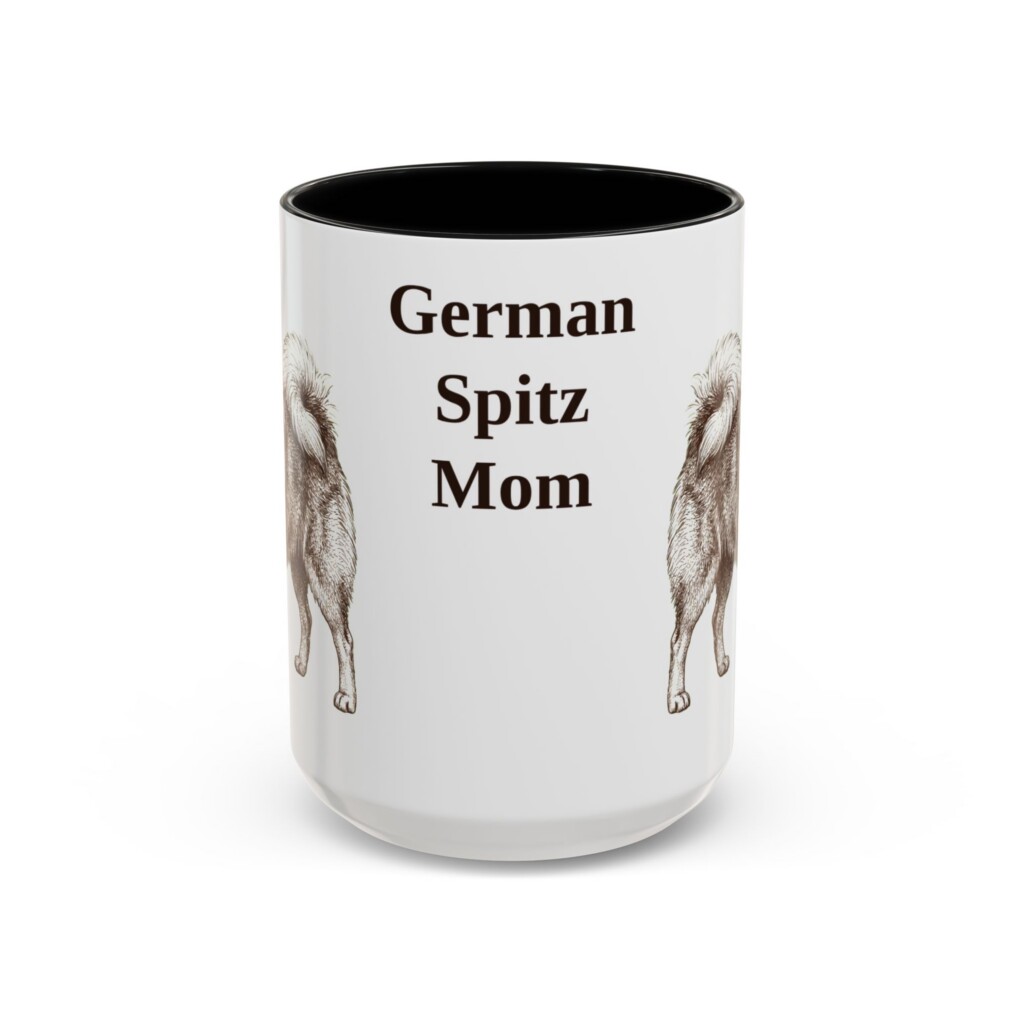 15oz German Spitz Dog Mom Mug, Vintage Sketch Coffee Mug, Dog Mom Gift