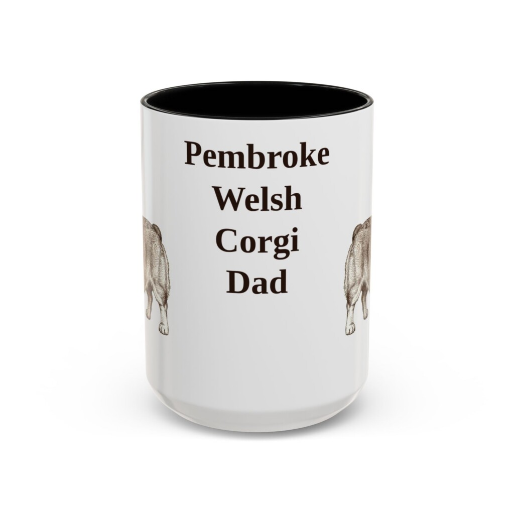 8785326996259951688_2048.jpeg 15oz Pembroke Welsh Corgi Dog Dad Mug, Vintage Sketch Coffee Mug, Dog Dad Gift