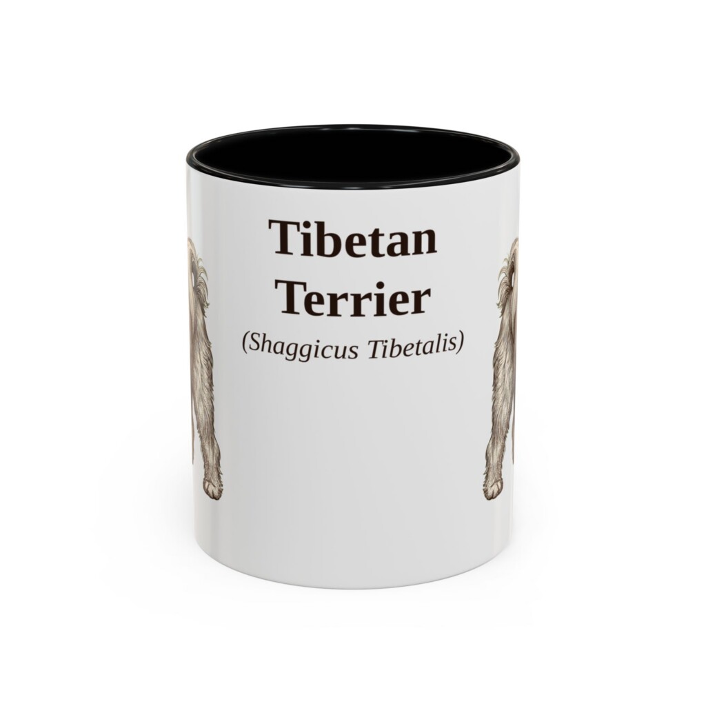 11oz Tibetan Terrier Latin Mug, Vintage Dog Coffee Mug, Dog Lover Gift