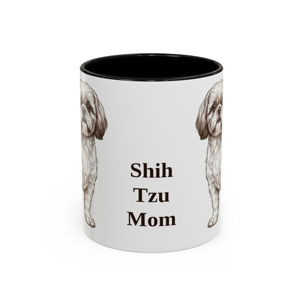 11oz Shih Tzu Dog Mom Mug, Vintage Sketch Coffee Mug, Dog Mom Gift