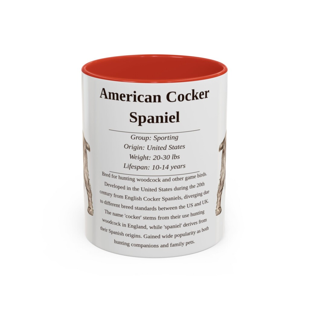 11oz American Cocker Spaniel Mug, Navy, front view
