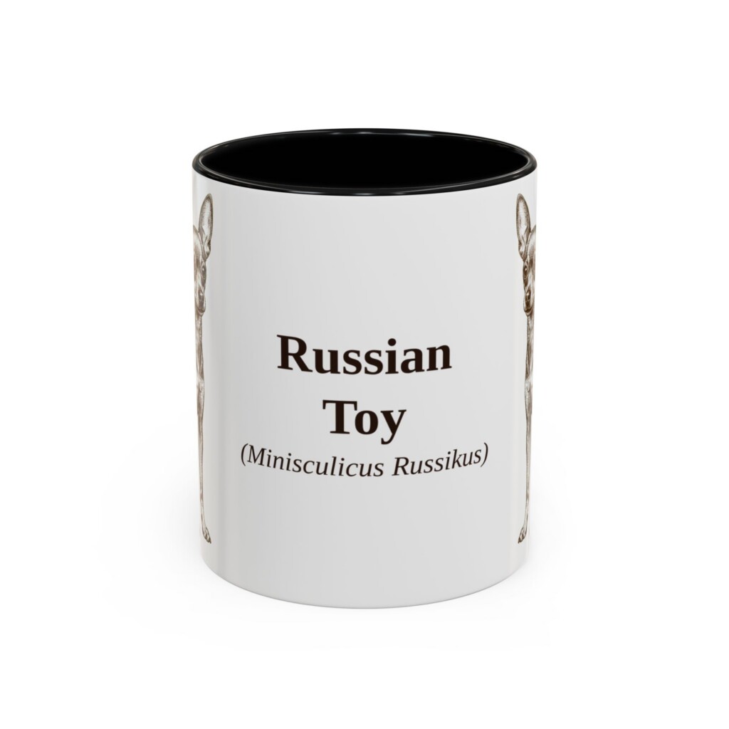 11oz Russian Toy Latin Mug, Vintage Dog Coffee Mug, Dog Lover Gift