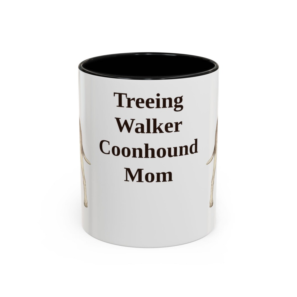11oz Treeing Walker Coonhound Dog Mom Mug, Vintage Sketch Coffee Mug, Dog Mom Gift