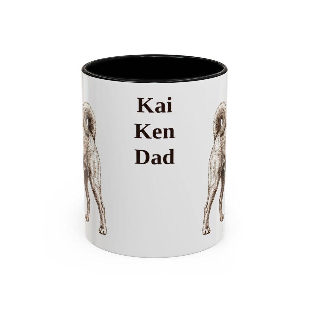 11oz Kai Ken Dog Dad Mug, Vintage Sketch Coffee Mug, Dog Dad Gift