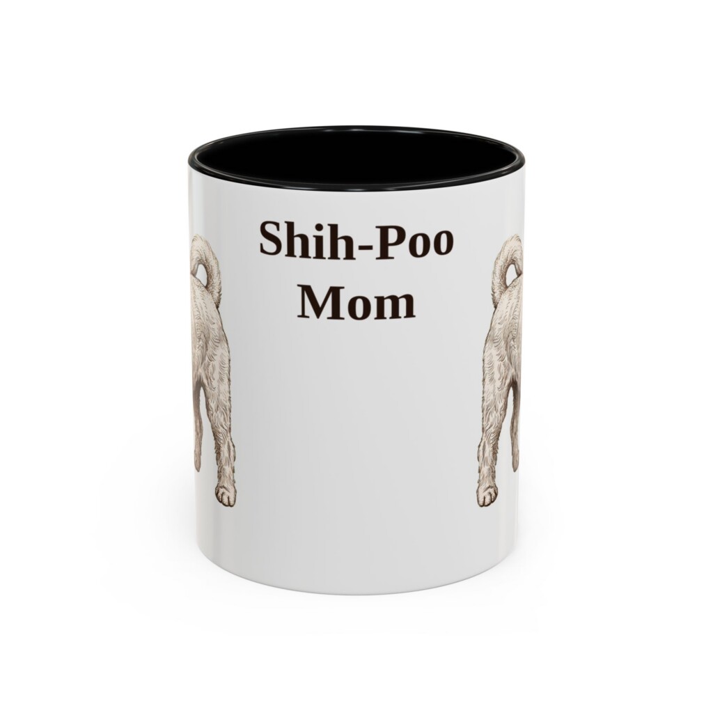 11oz Shih-Poo Dog Mom Mug, Vintage Sketch Coffee Mug, Dog Mom Gift