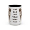 15oz Irish Red and White Setter Dog Mom Mug, Vintage Sketch Coffee Mug, Dog Mom Gift