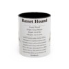11oz Basset Hound Mug, Black, front view