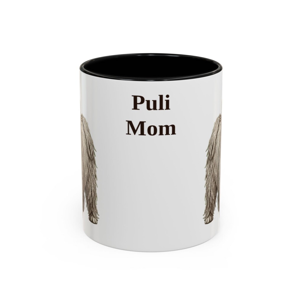 11oz Puli Dog Mom Mug, Vintage Sketch Coffee Mug, Dog Mom Gift