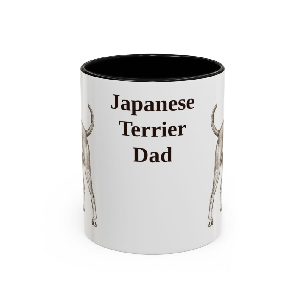 11oz Japanese Terrier Dog Dad Mug, Vintage Sketch Coffee Mug, Dog Dad Gift