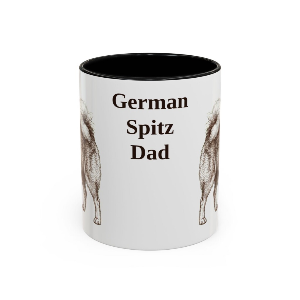11oz German Spitz Dog Dad Mug, Vintage Sketch Coffee Mug, Dog Dad Gift