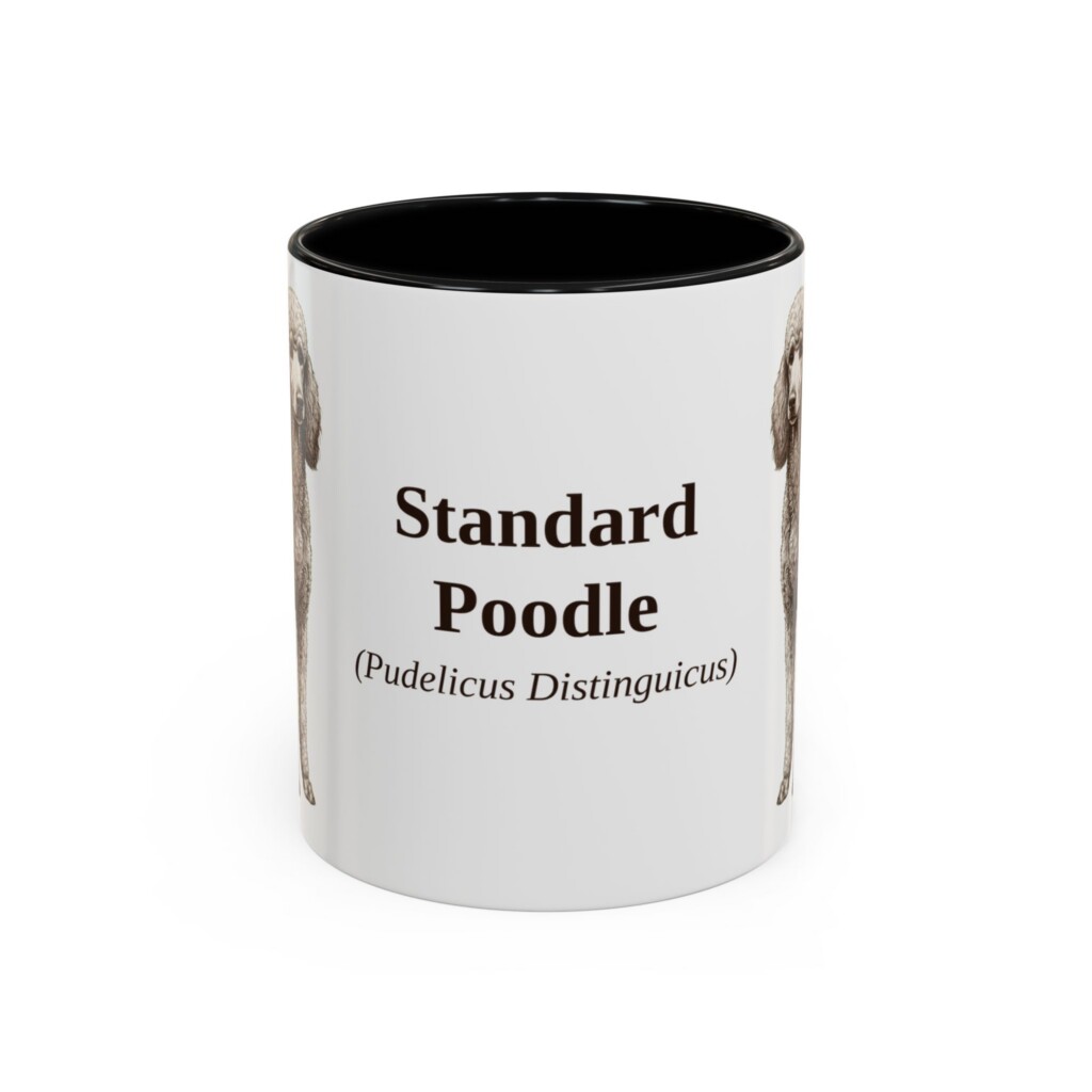 11oz Standard Poodle Latin Mug, Vintage Dog Coffee Mug, Dog Lover Gift