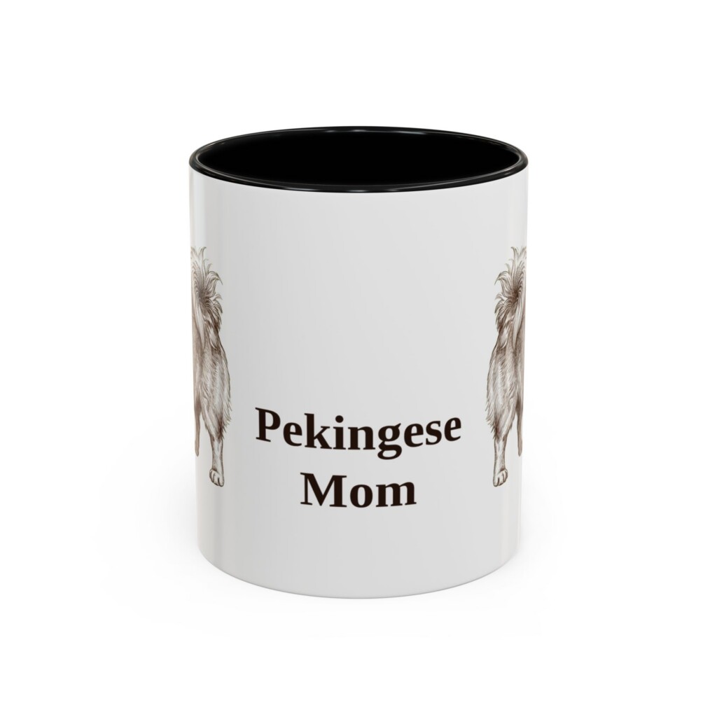 11oz Pekingese Dog Mom Mug, Vintage Sketch Coffee Mug, Dog Mom Gift