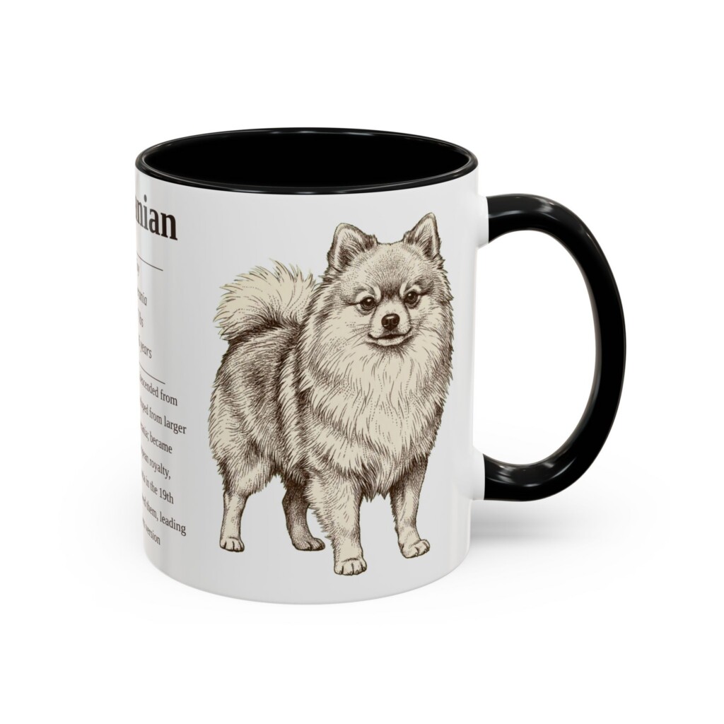 11oz Pomeranian Mug, Black, right side view