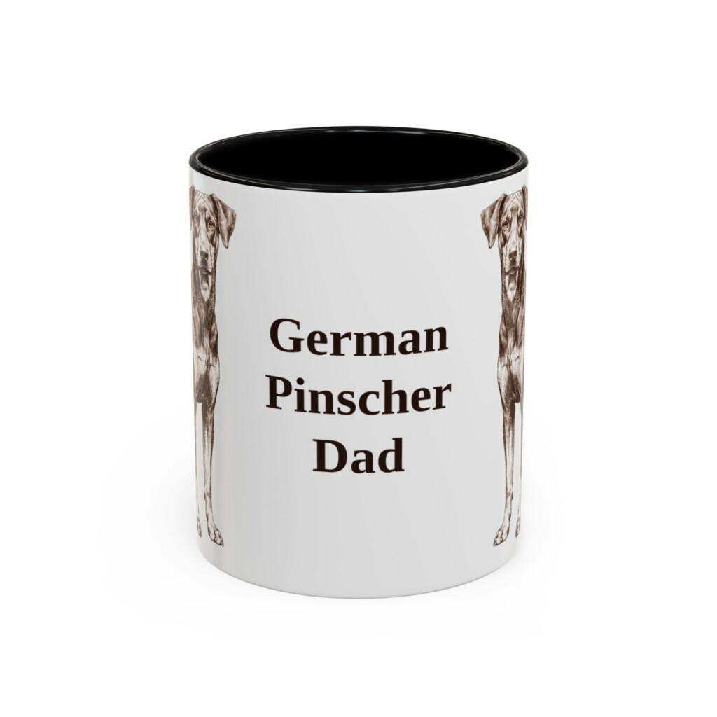 11oz German Pinscher Dog Dad Mug, Vintage Sketch Coffee Mug, Dog Dad Gift