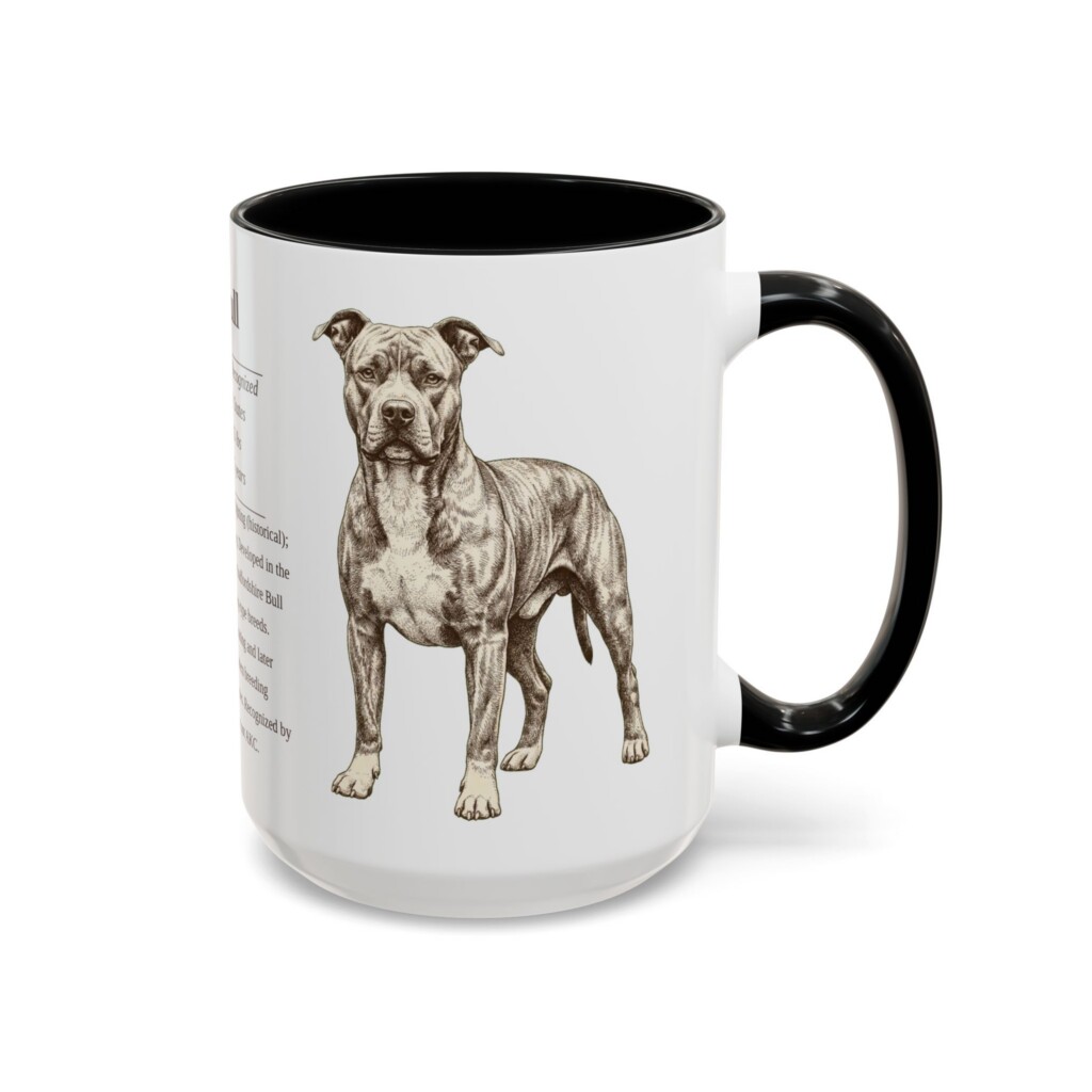 15oz Pit Bull Mug, Black, right side view
