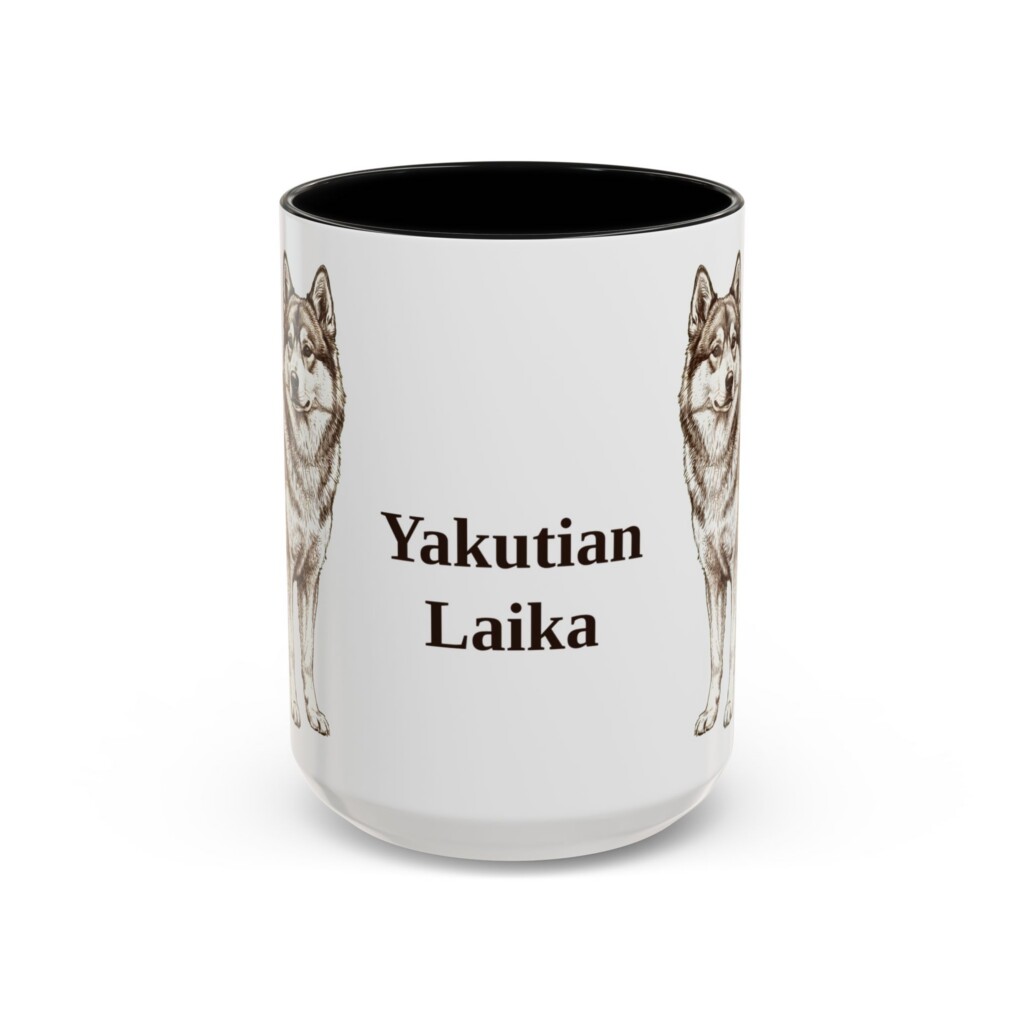 15oz Yakutian Laika Mug, Vintage Dog Portrait Coffee Mug, Dog Lover Gift
