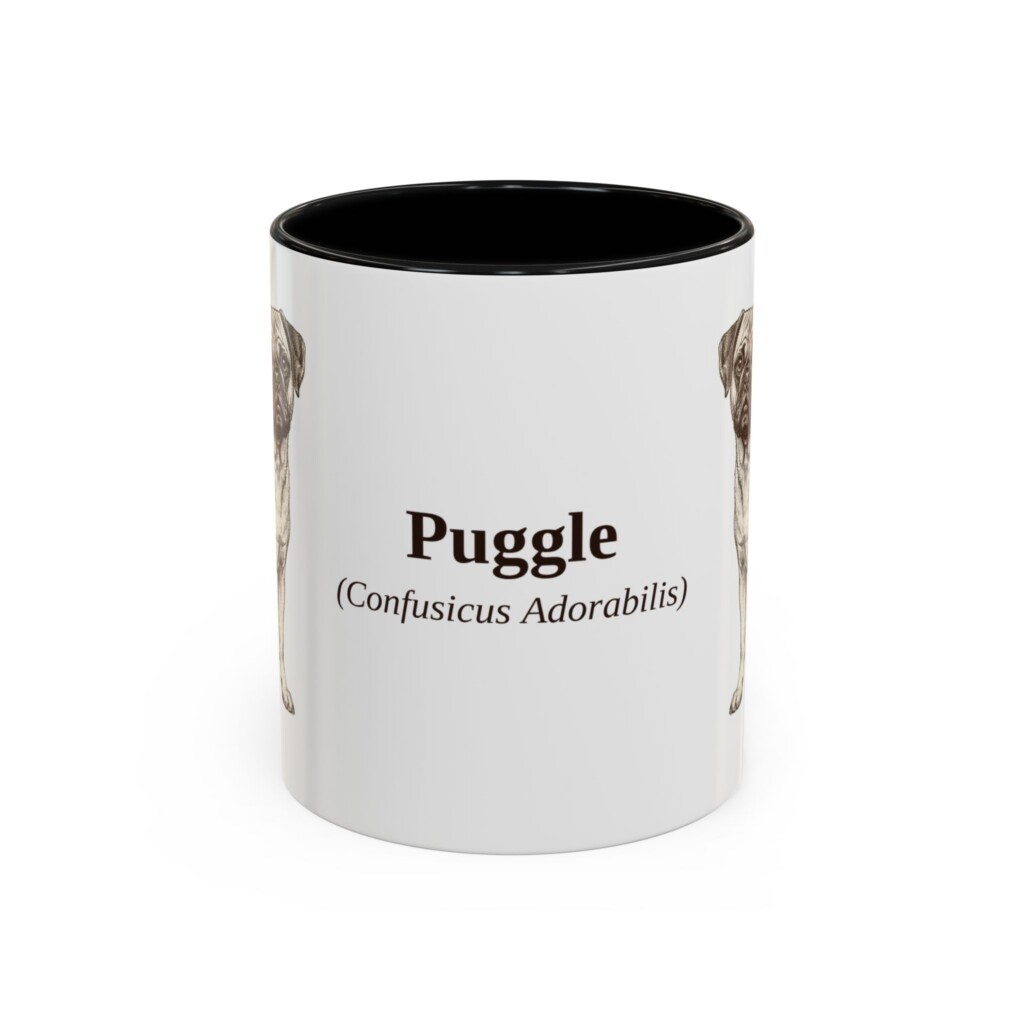 11oz Puggle Latin Mug, Vintage Dog Coffee Mug, Dog Lover Gift