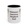 11oz Miniature American Shepherd Dog Dad Mug, Vintage Sketch Coffee Mug, Dog Dad Gift
