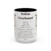 15oz Italian Greyhound Mug, Illustrated Dog Breed Facts Coffee Mug, Vintage Dog Keepsake Gift