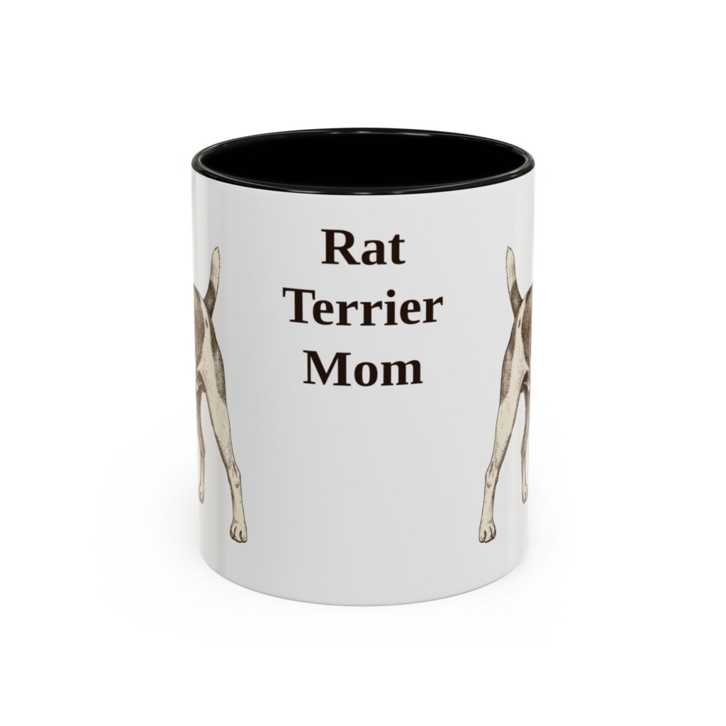 11oz Rat Terrier Dog Mom Mug, Vintage Sketch Coffee Mug, Dog Mom Gift