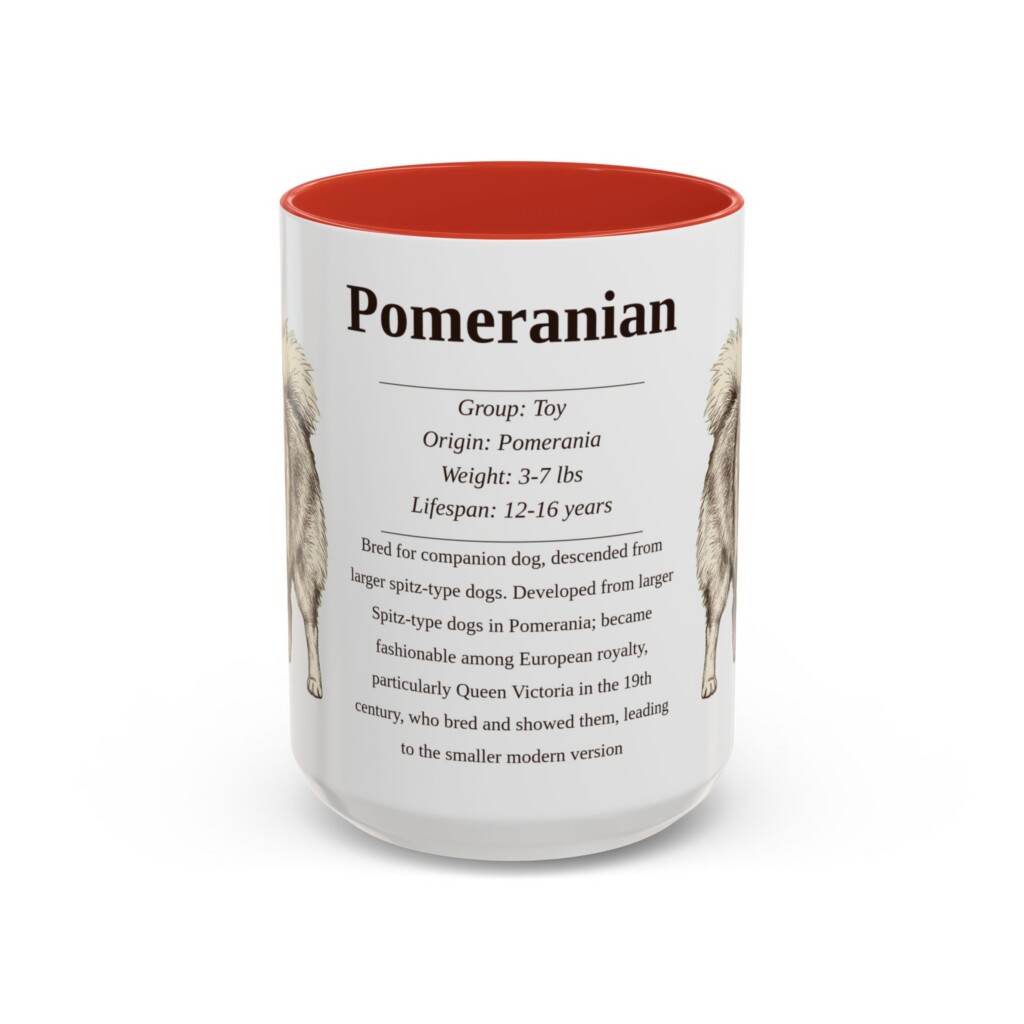 15oz Pomeranian Mug, Navy, front view