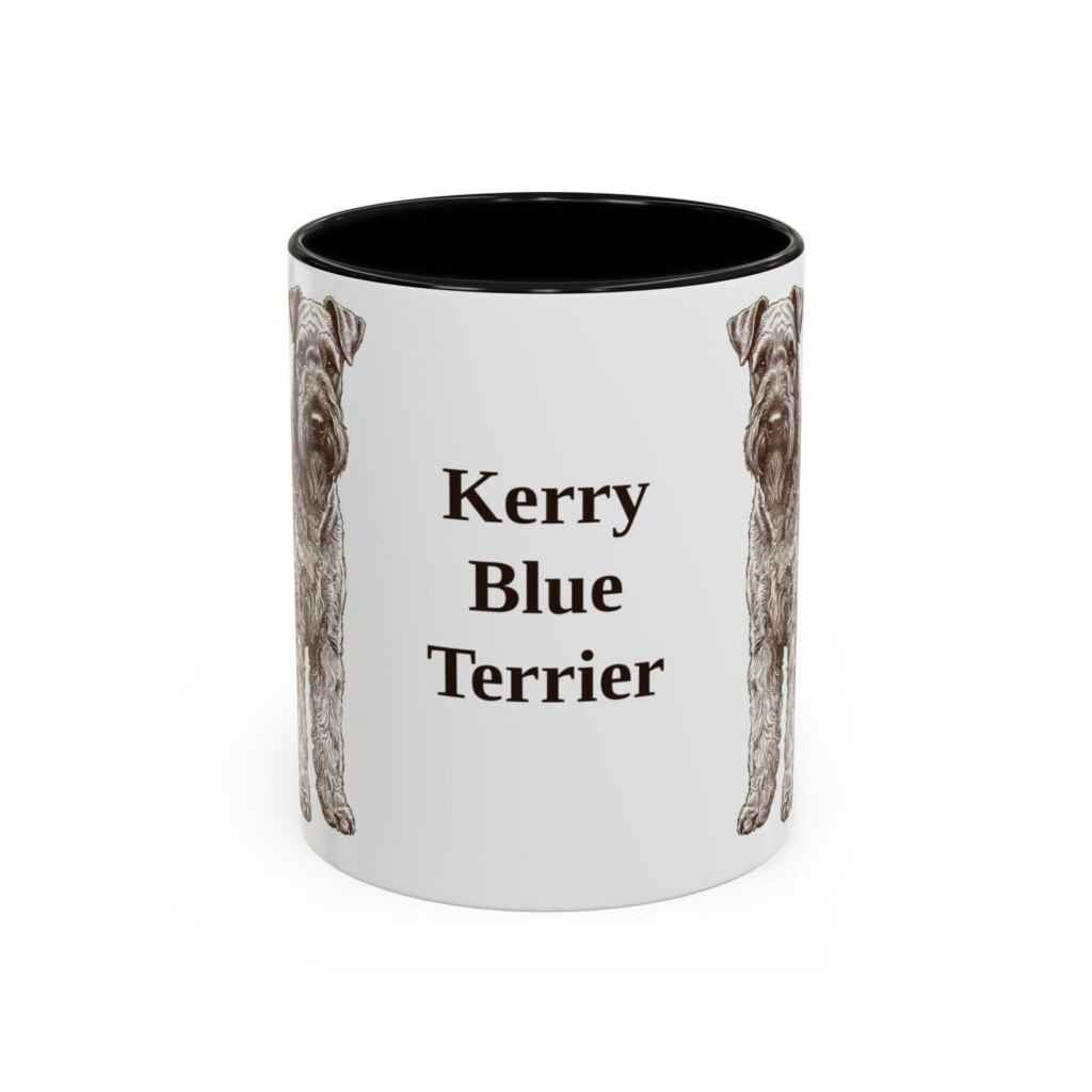 11oz Kerry Blue Terrier Mug, Vintage Dog Portrait Coffee Mug, Dog Lover Gift