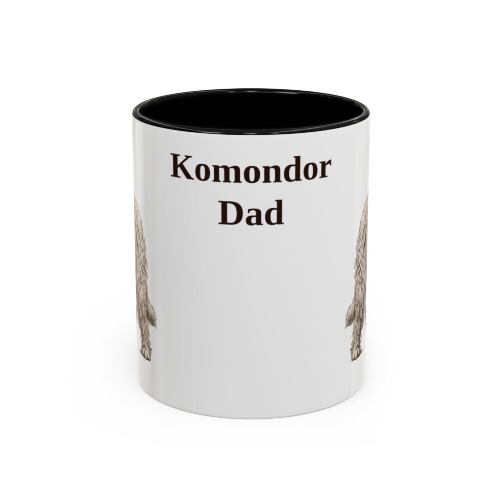 11oz Komondor Dog Dad Mug, Vintage Sketch Coffee Mug, Dog Dad Gift