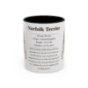11oz Norfolk Terrier Mug, Illustrated Dog Breed Facts Coffee Mug, Vintage Dog Keepsake Gift