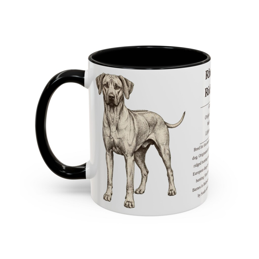11oz Rhodesian Ridgeback Mug, Black, left side view
