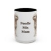 15oz Poodle Mix Dog Mom Mug, Vintage Sketch Coffee Mug, Dog Mom Gift