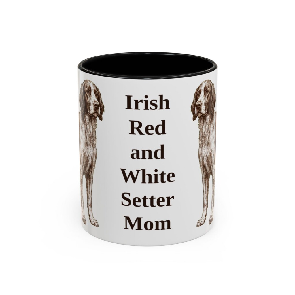 11oz Irish Red and White Setter Dog Mom Mug, Vintage Sketch Coffee Mug, Dog Mom Gift