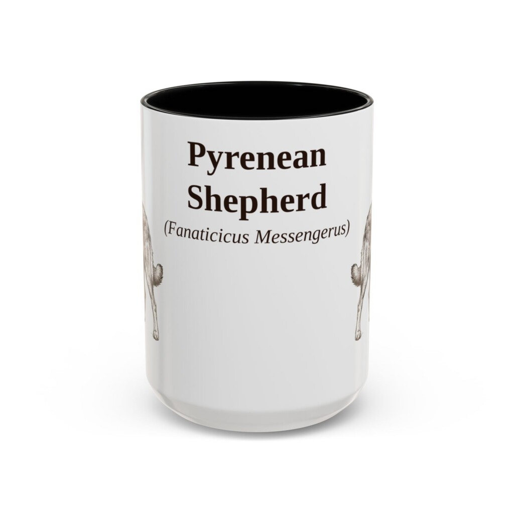 15oz Pyrenean Shepherd Latin Mug, Vintage Dog Coffee Mug, Dog Lover Gift