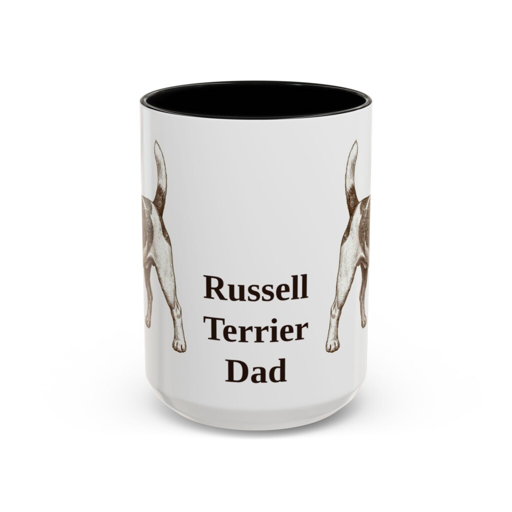 9985276876244604372_2048.jpeg 15oz Russell Terrier Dog Dad Mug, Vintage Sketch Coffee Mug, Dog Dad Gift